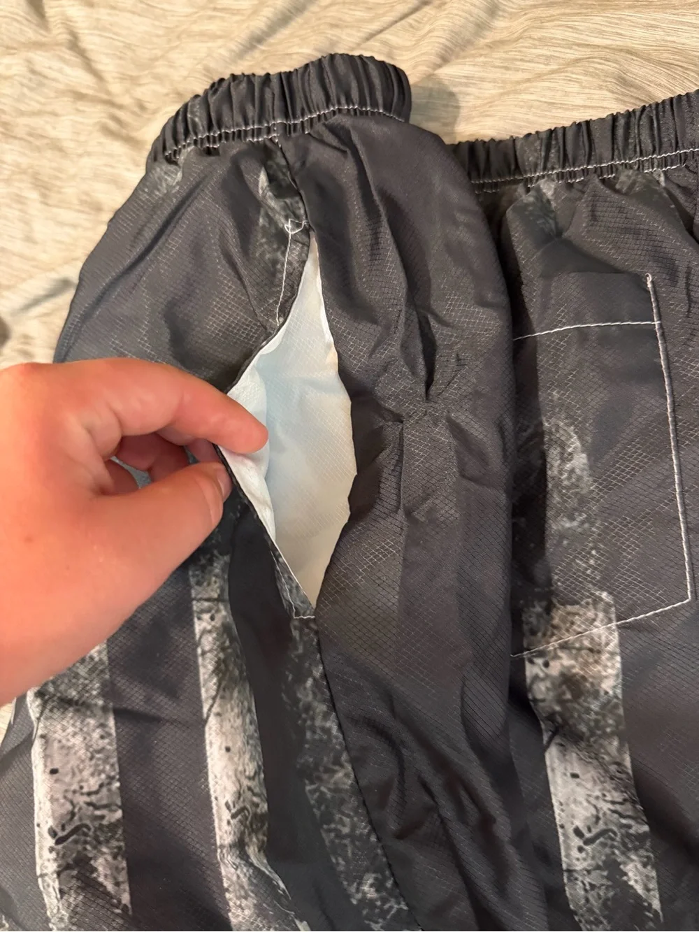 Men's Black Swim Trunks with Mesh Lining